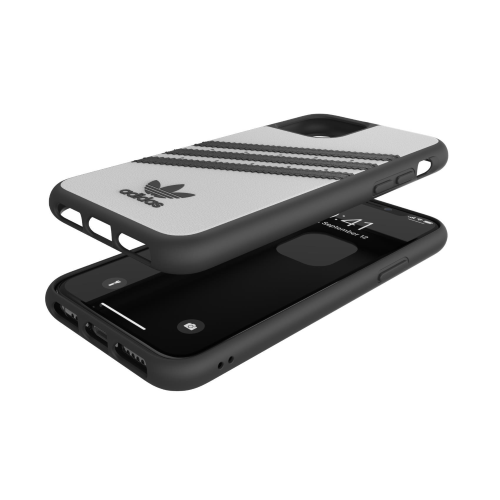 ADIDAS APPLE iPHONE 11 PRO MAX COVER IN TPU E POLIURETANO BIANCO NERO